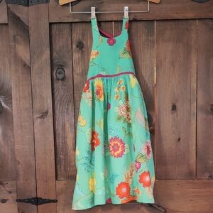Green Floral Spaghetti Strap Sundress